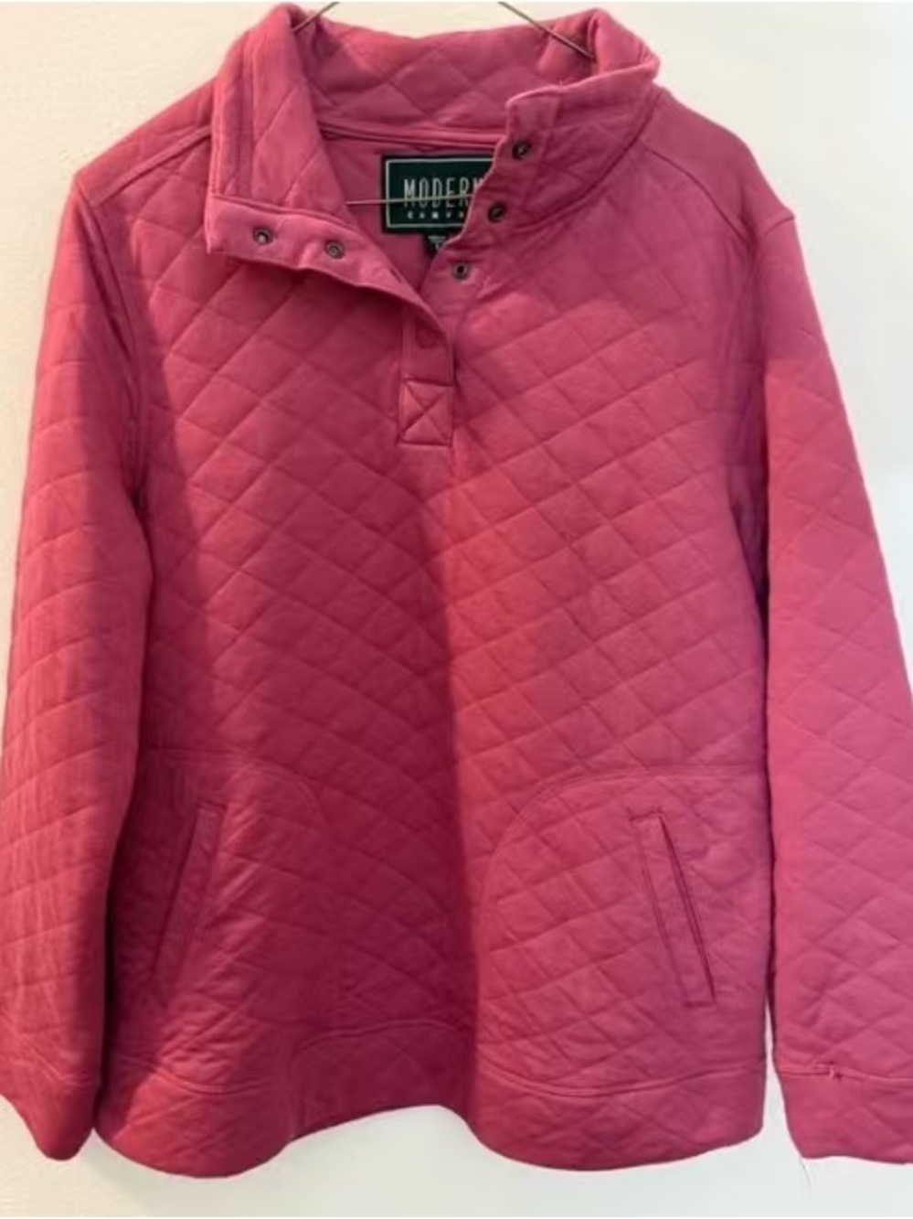 Quilted Pullover Jacket - Rose Pink